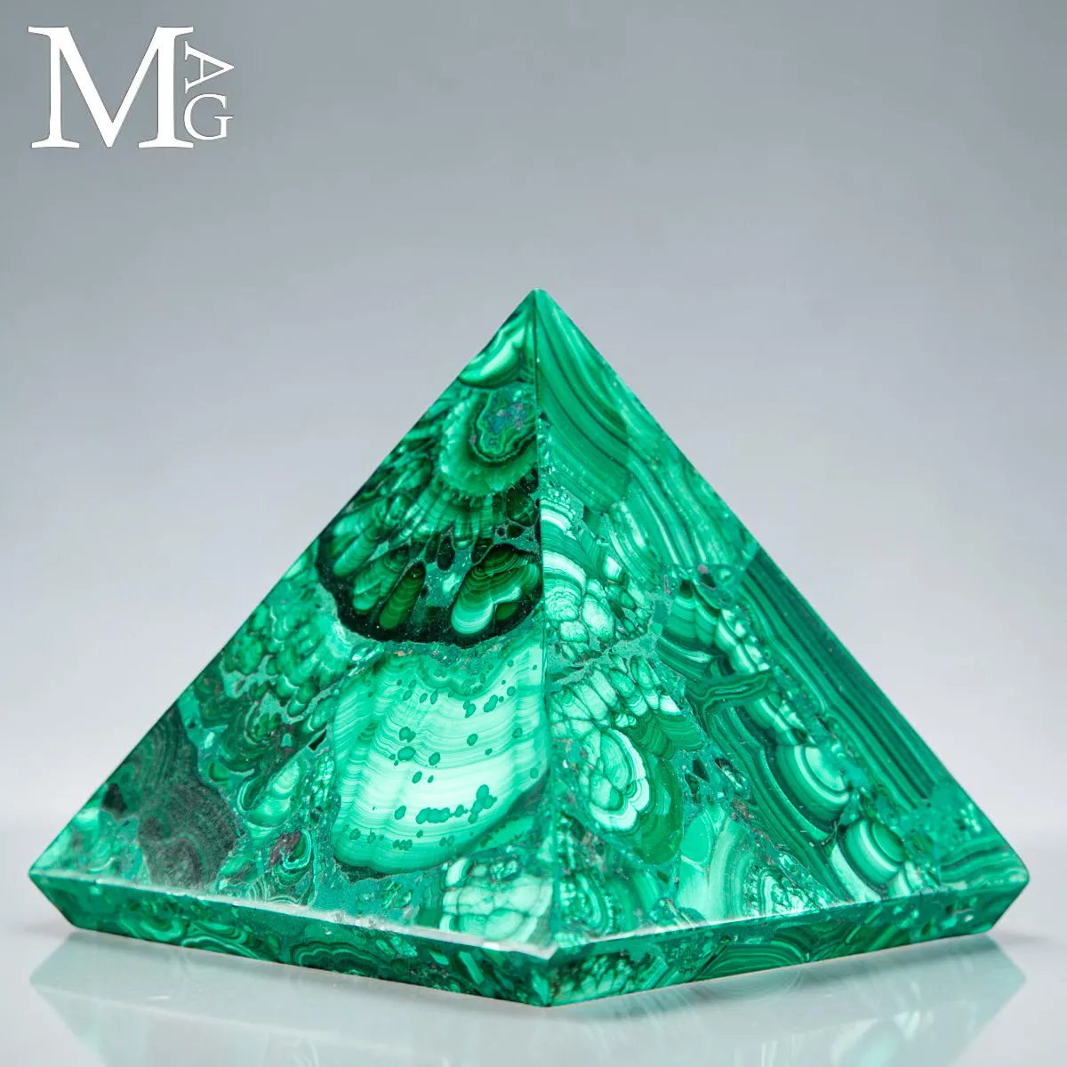 Piramide in Malachite - Lavorazione a Mosaico