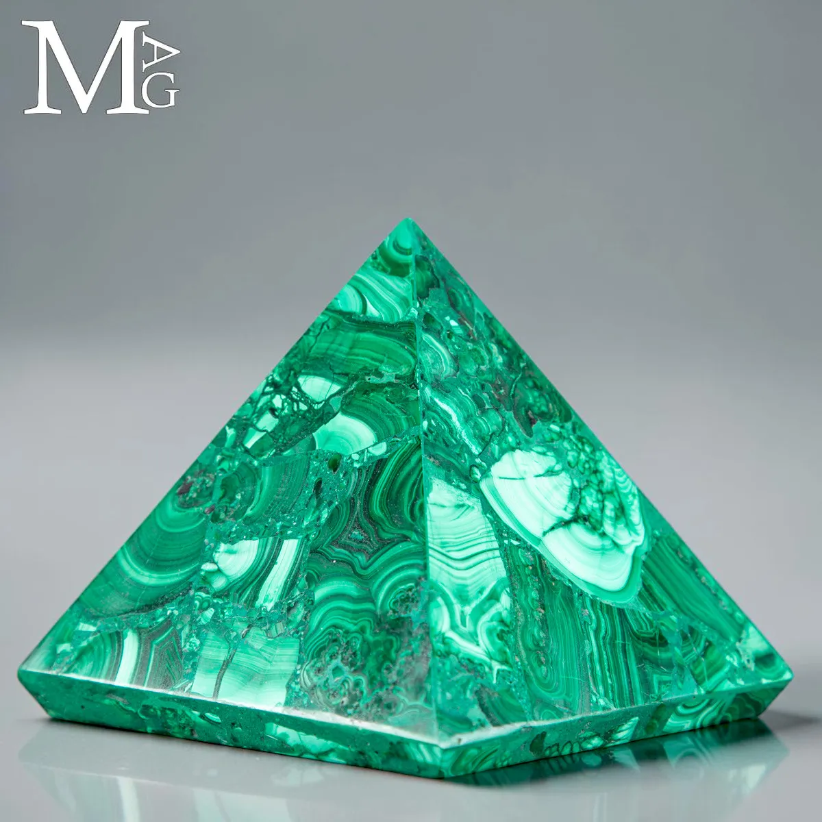 Piramide in Malachite - Lavorazione a Mosaico
