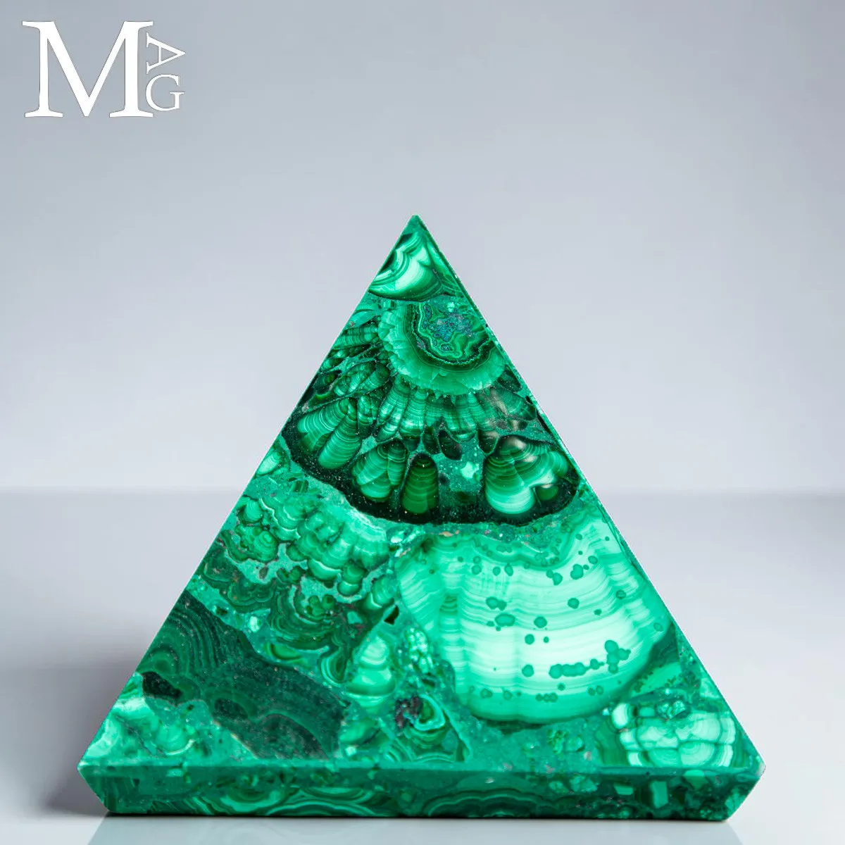 Piramide in Malachite - Lavorazione a Mosaico