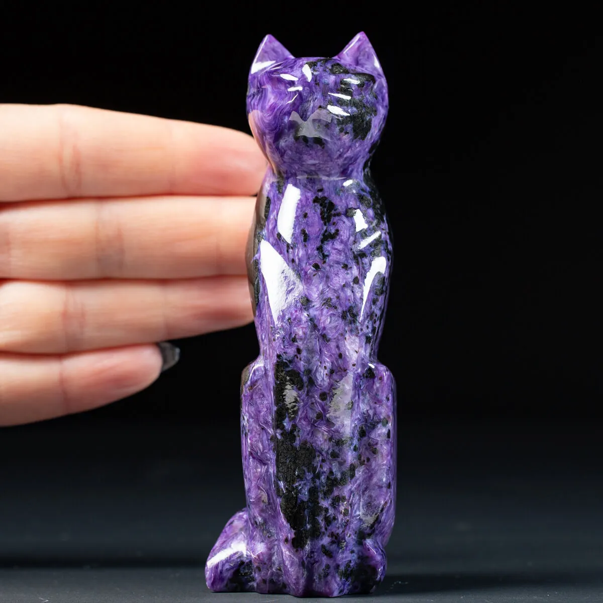 Statua Gatto in Charoite