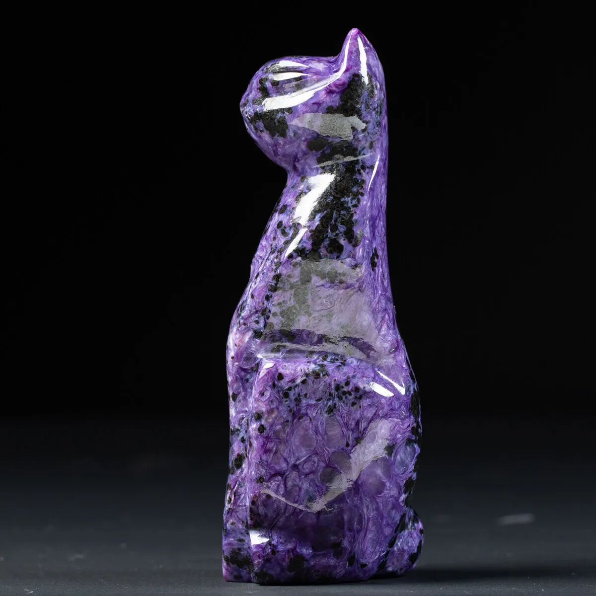 Statua Gatto in Charoite