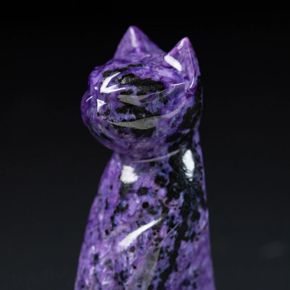 Statua Gatto in Charoite