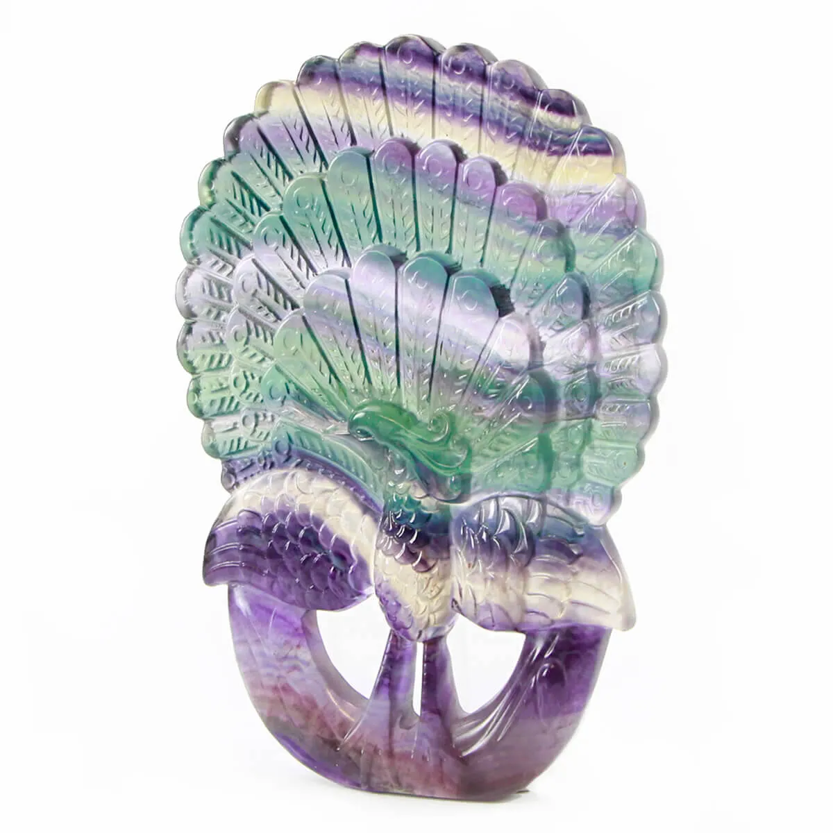 Statua Pavone Fluorite (410g)