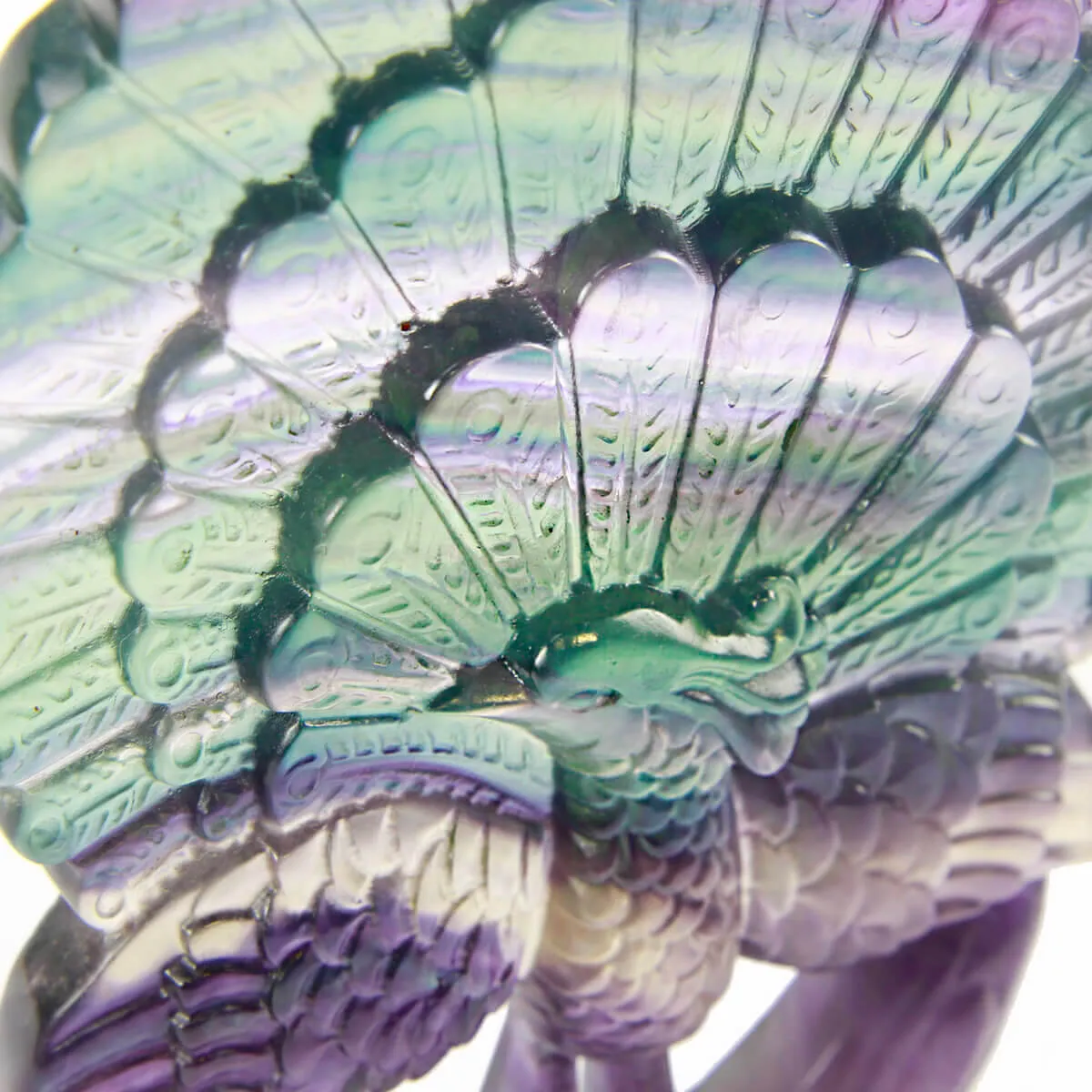 Statua Pavone Fluorite (410g)