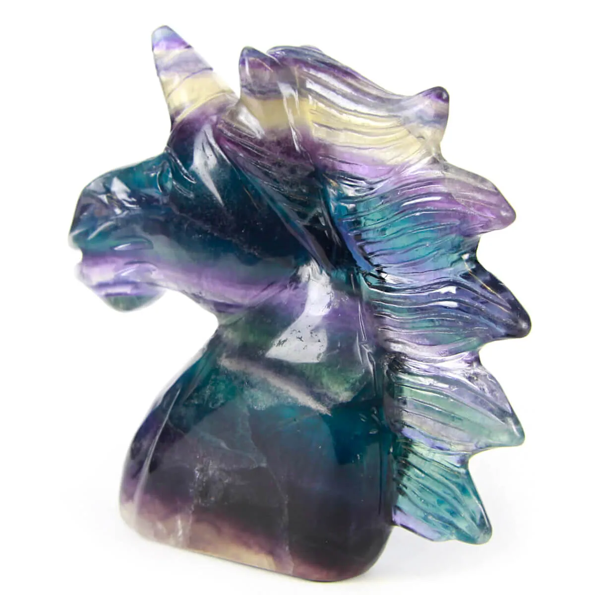 Statua Unicorno Fluorite (365g)