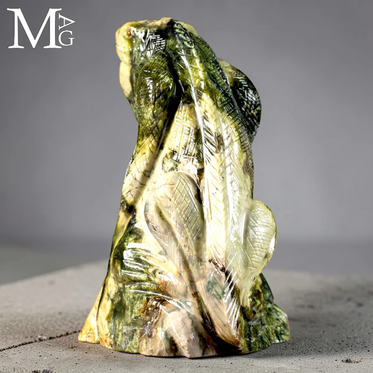 Scultura di Iguana in Serpentino – Artigianato del Perù