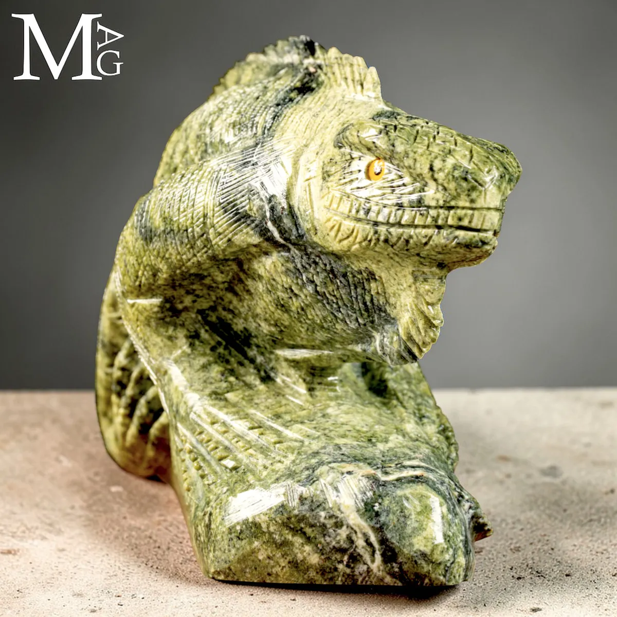 Scultura in Serpentino - Iguana