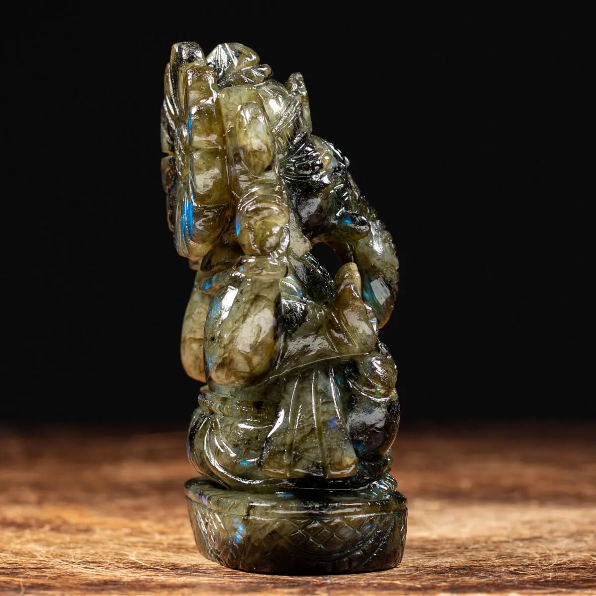 Statua Ganesh Labradorite (660g)
