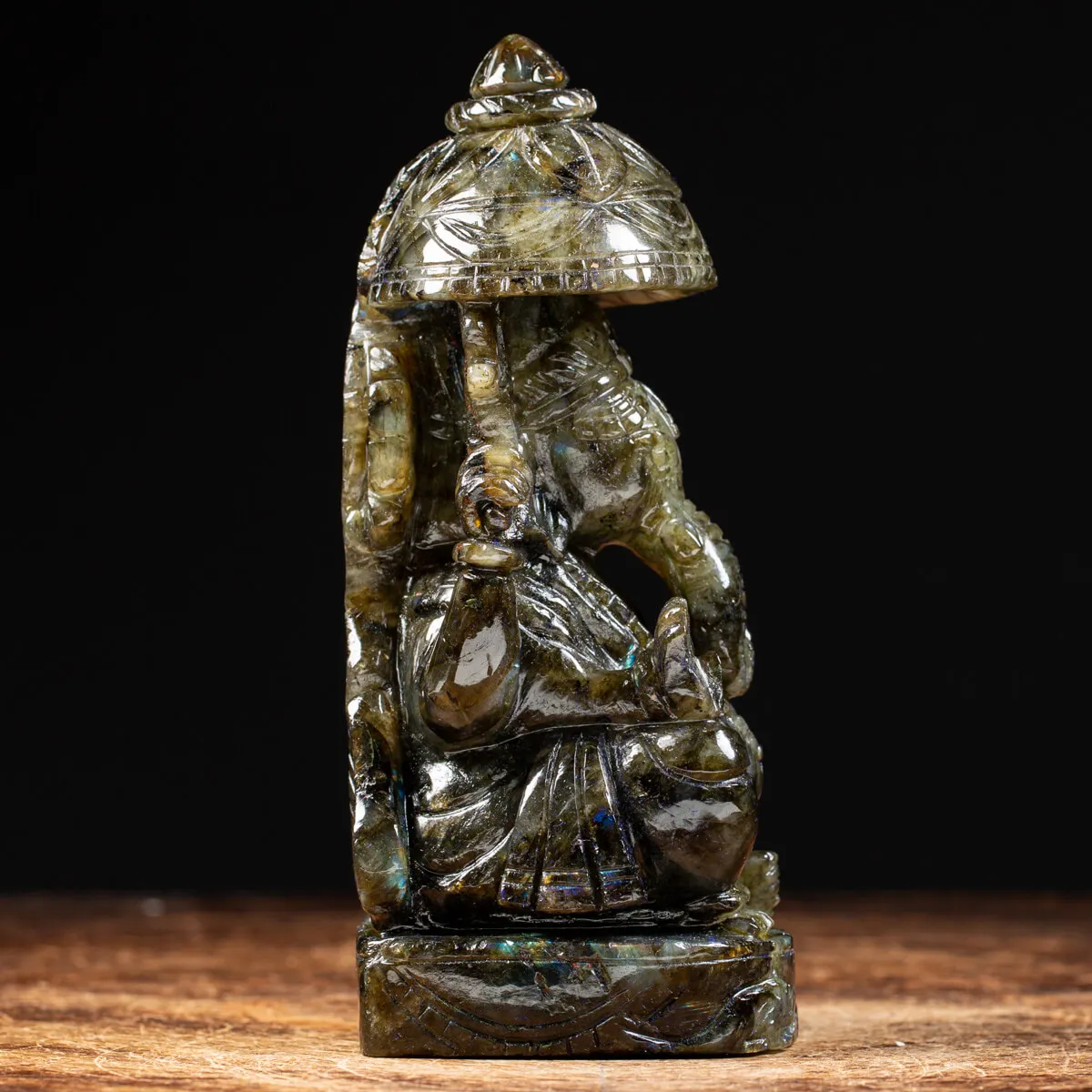 Statua Ganesh Labradorite (1240g)