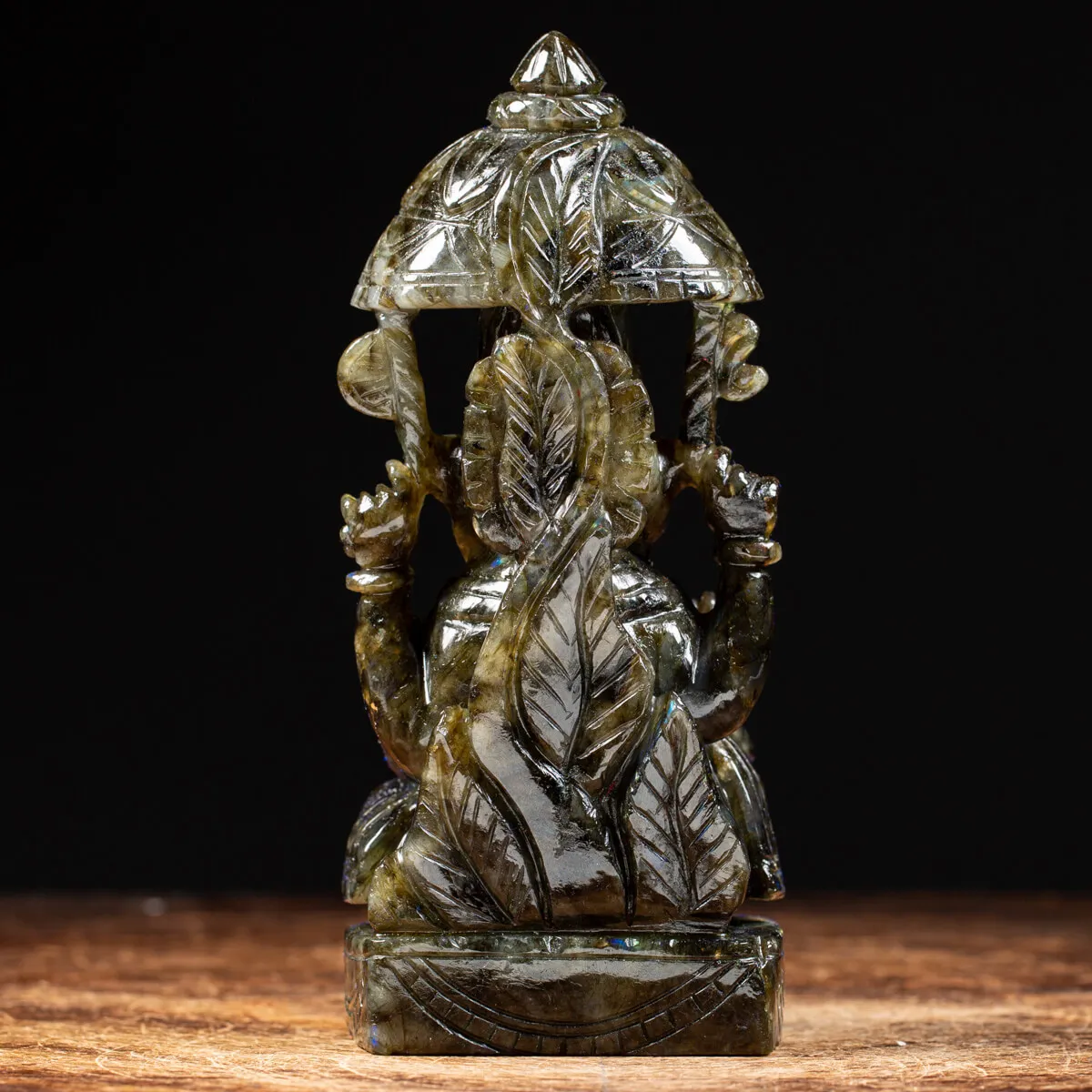 Statua Ganesh Labradorite (1240g)