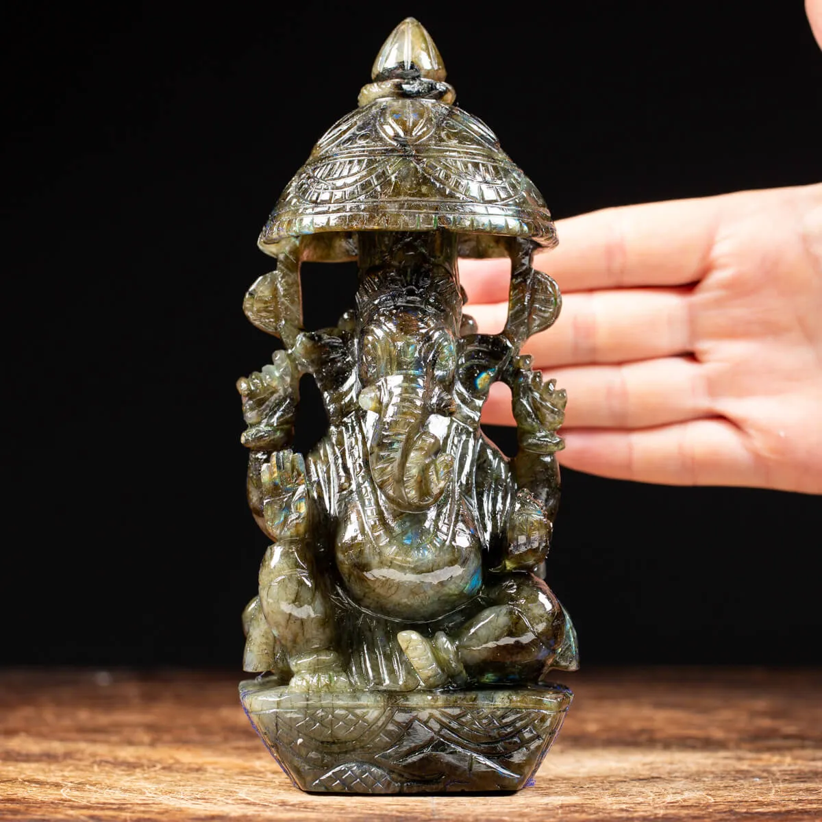 Statua Ganesh Labradorite (1100g)