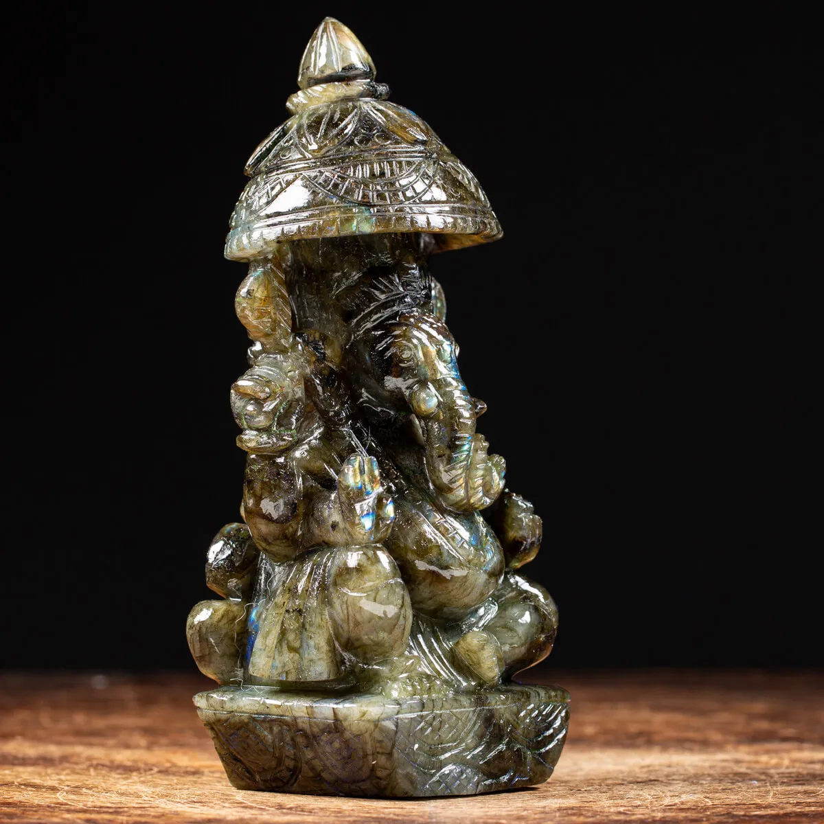 Statua Ganesh Labradorite (1100g)