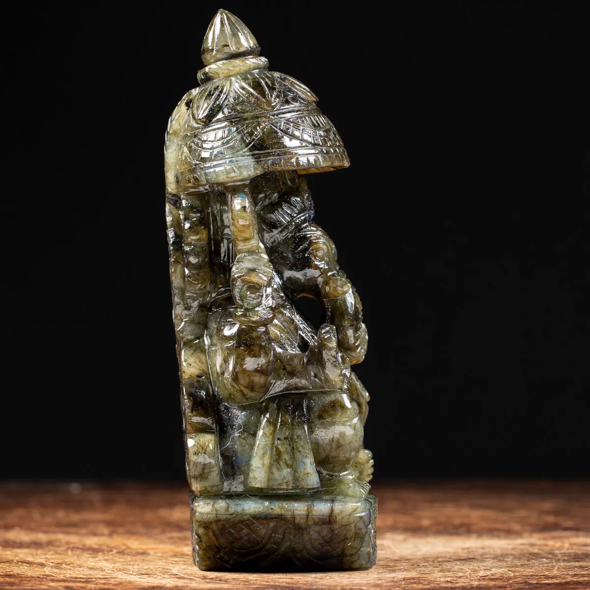 Statua Ganesh Labradorite (1100g)