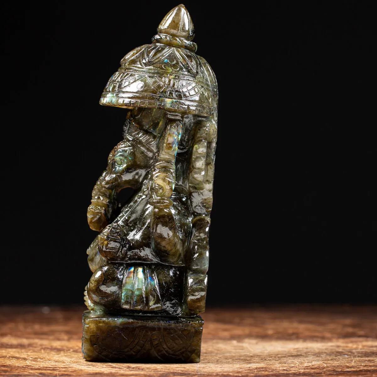 Statua Ganesh Labradorite (1100g)