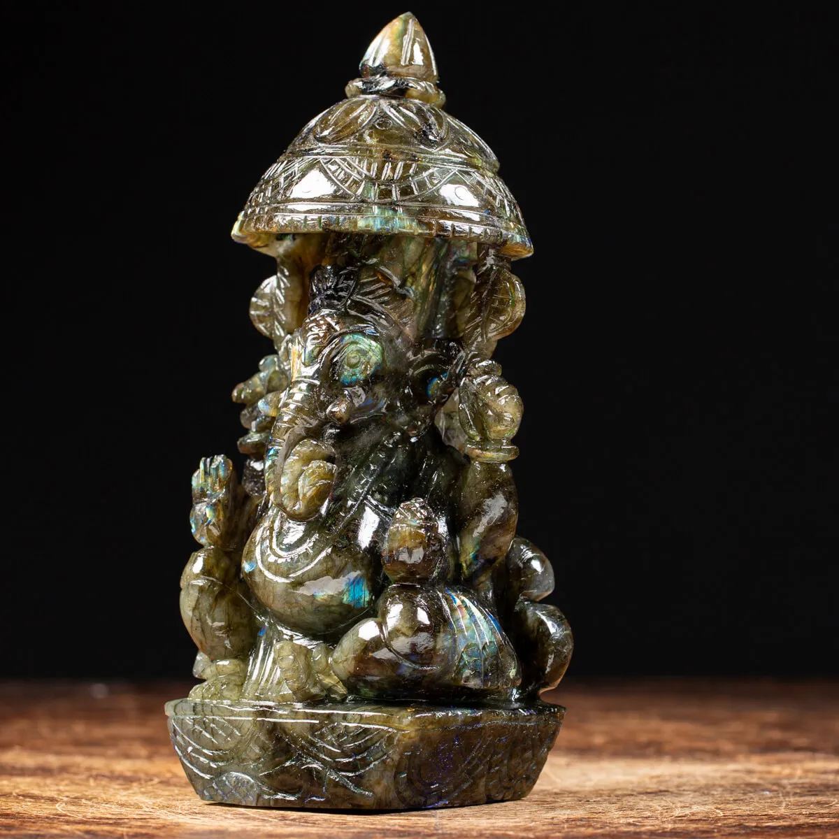 Statua Ganesh Labradorite (1100g)