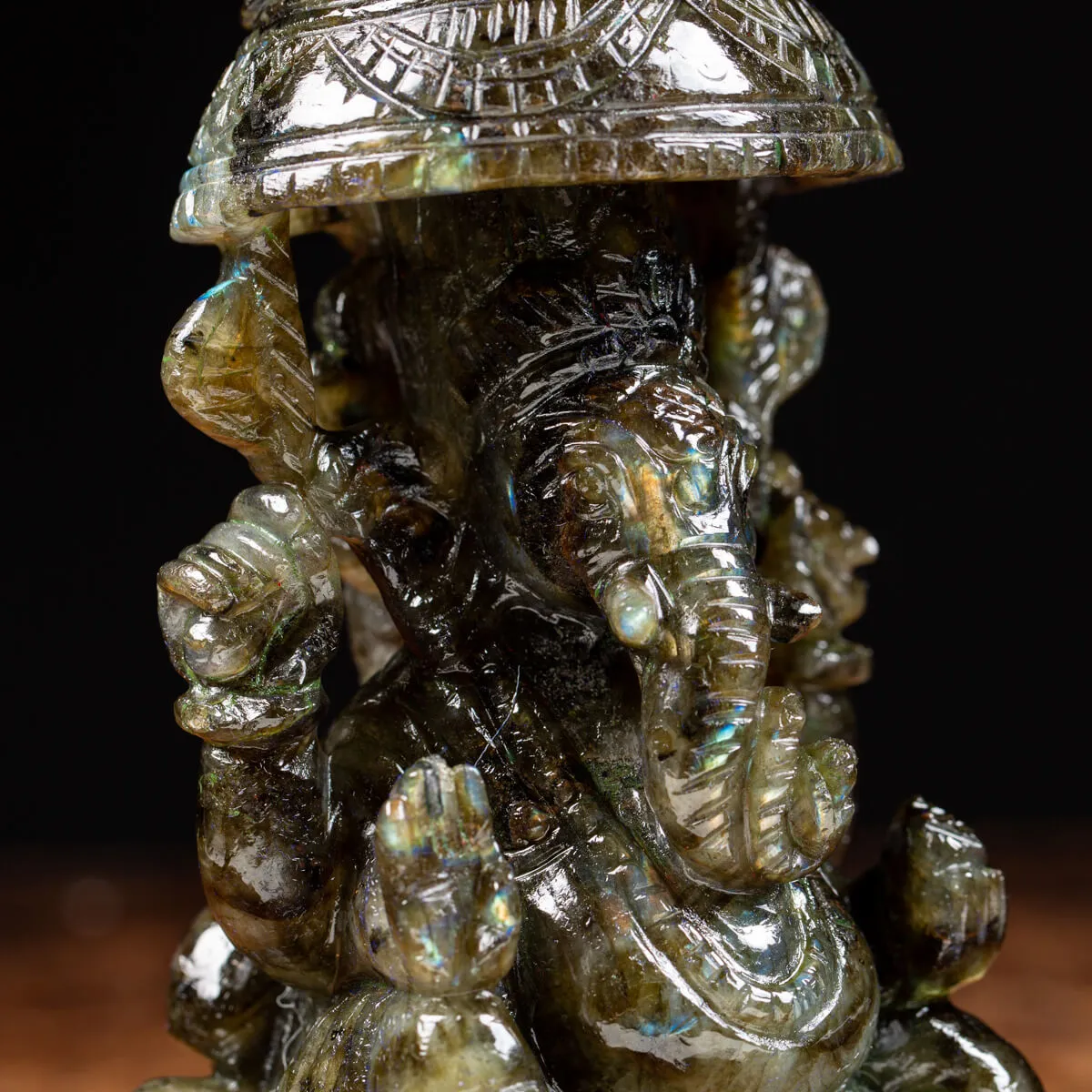 Statua Ganesh Labradorite (1100g)