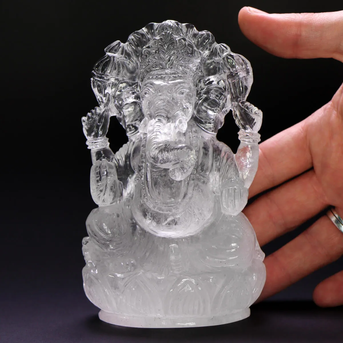 Statua Ganesh Quarzo (710g)
