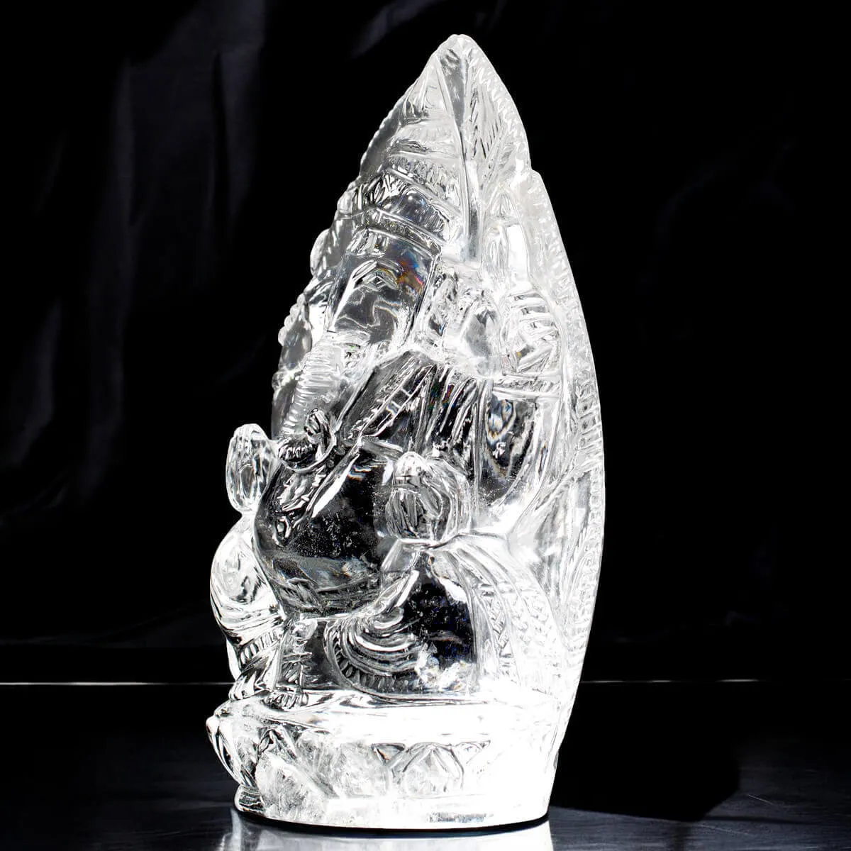 Scultura Lord Ganesh in Quarzo Himalayano.
