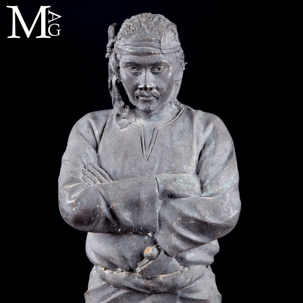 Statua in Bronzo Samurai – Okimono Giapponese.