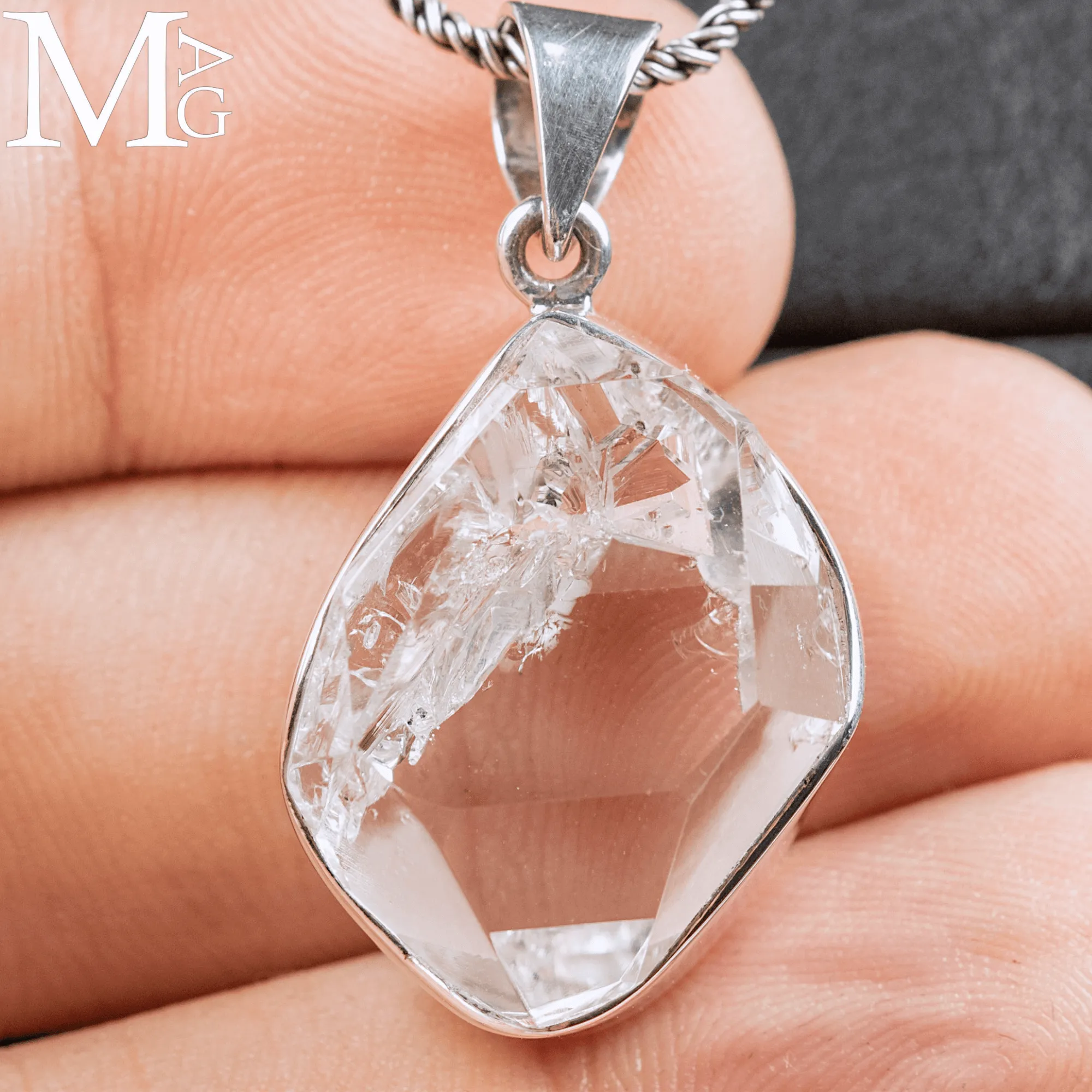 Pendente in Argento 925 con Diamante Herkimer.