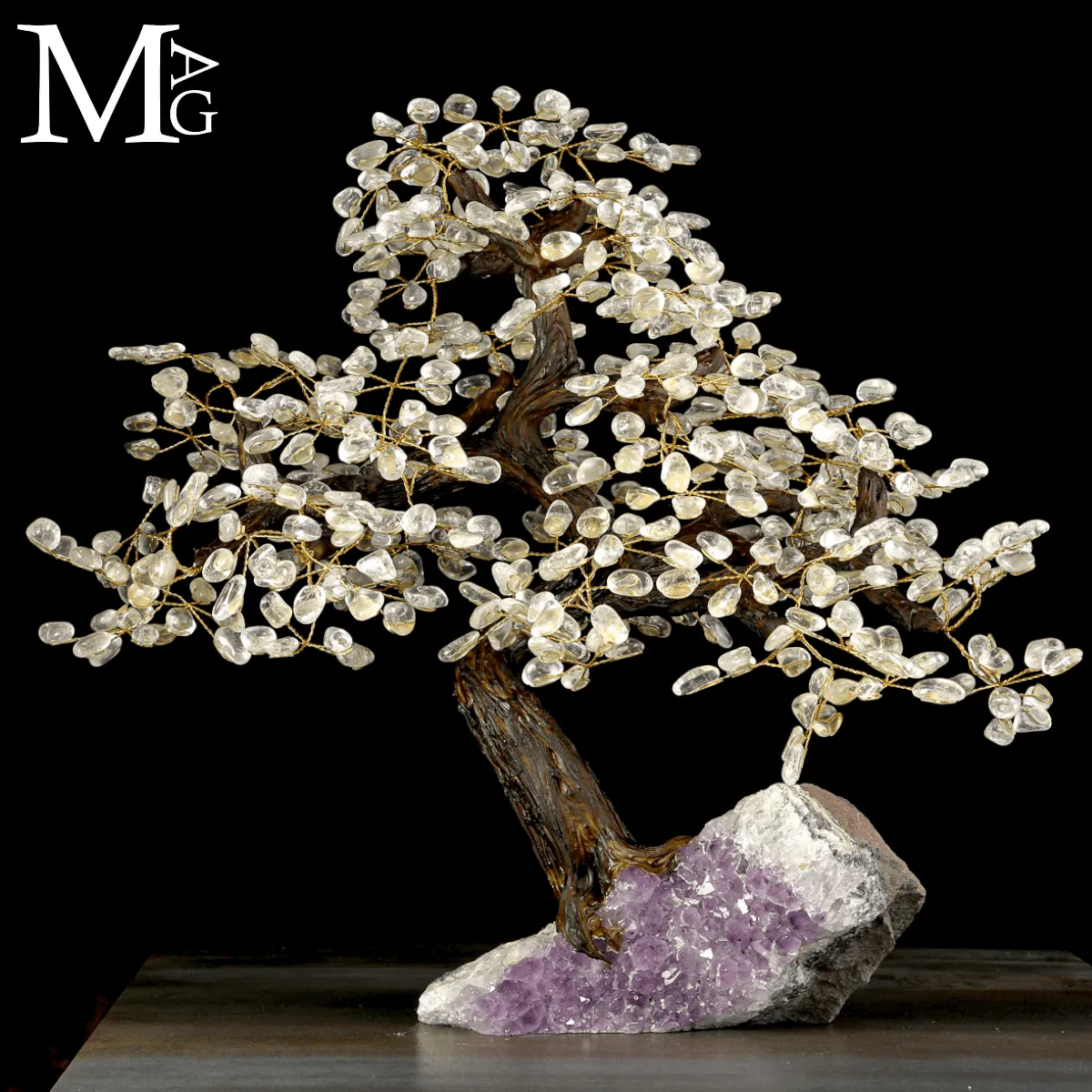 Bonsai in Quarzo su Drusa di Ametista – L'Energia Feng Shui.