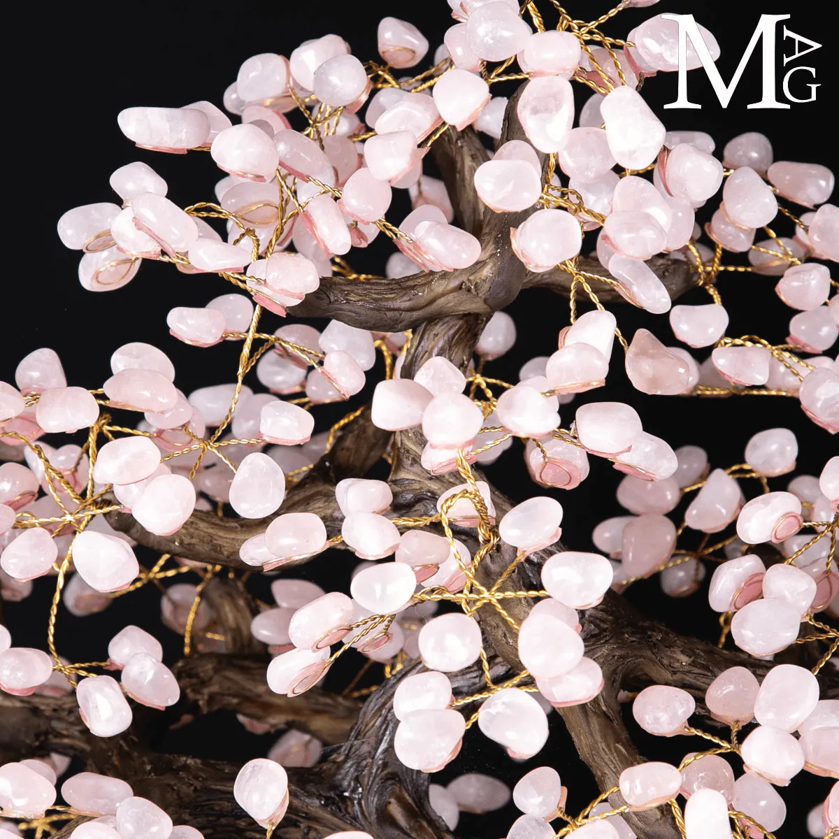Albero Decorativo su drusa di Ametista e Quarzo Rosa.