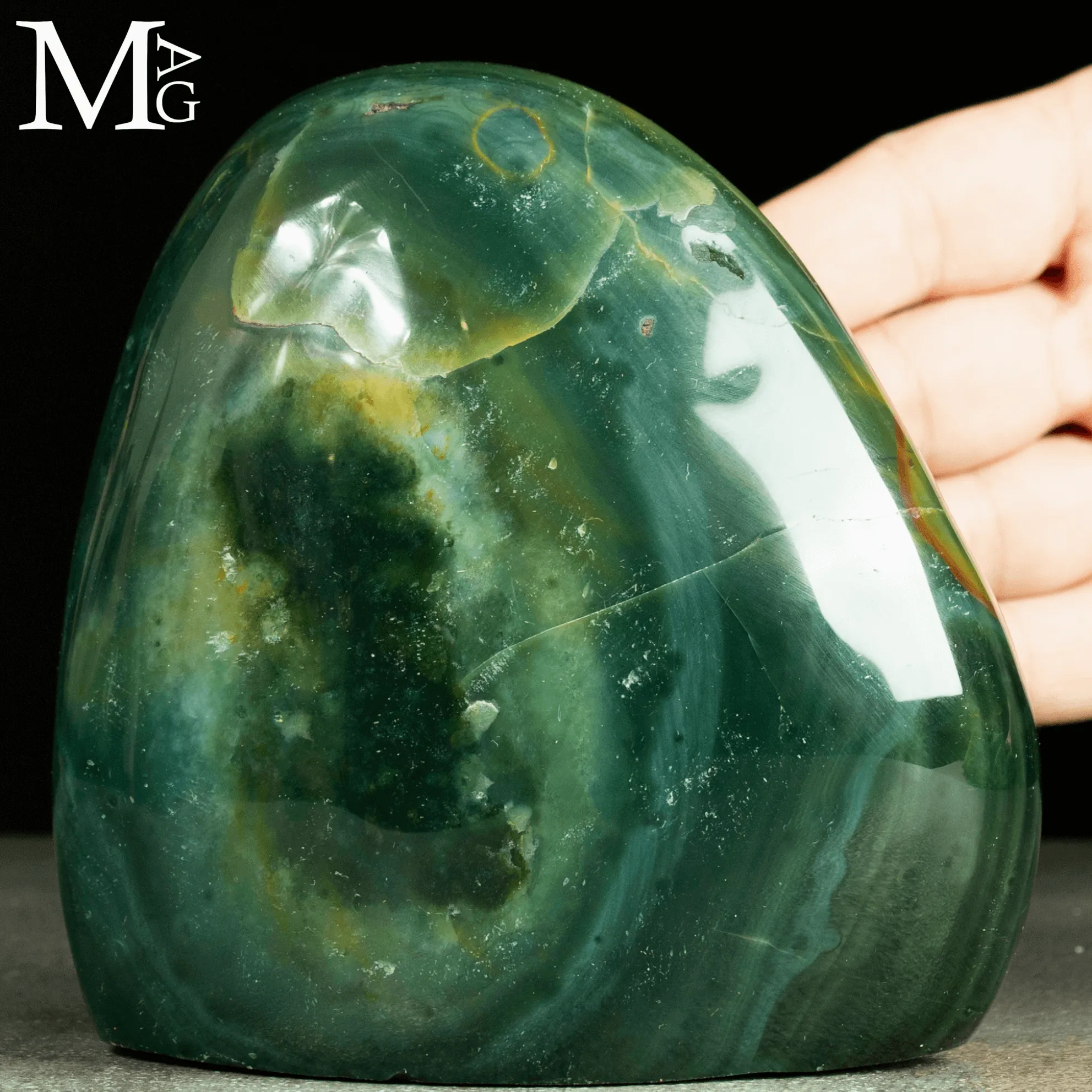 Agata Verde del Madagascar – forma libera levigata