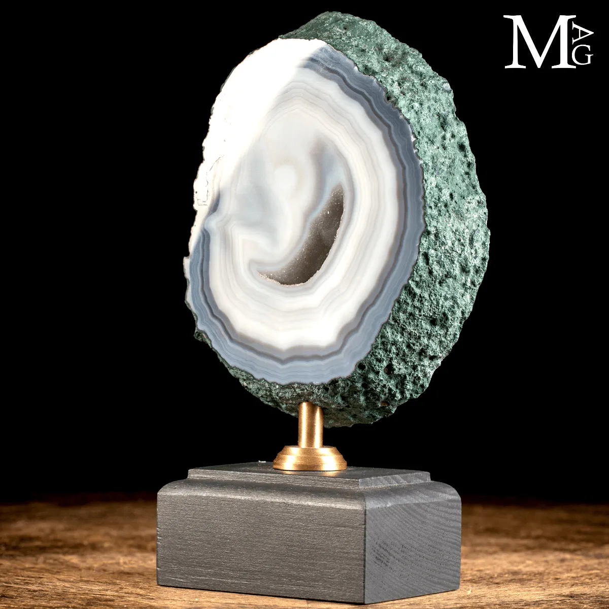 Fetta di Geode in Agata su Base – Il Sorriso della Terra.
