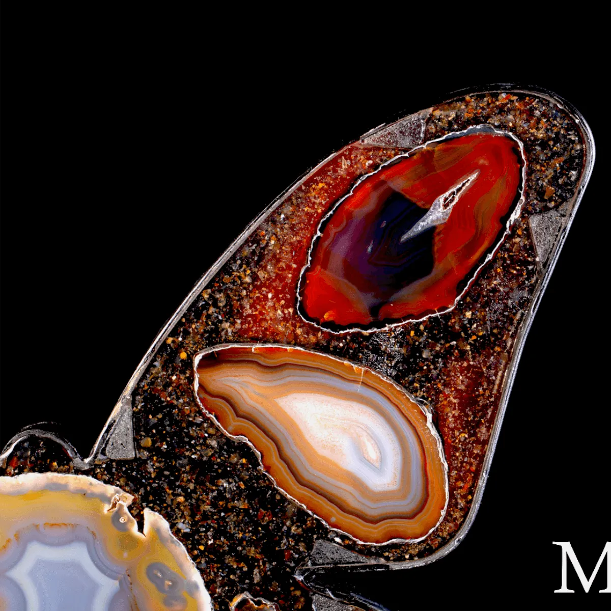 Farfalla in Agata Naturale – Scultura Decorativa.