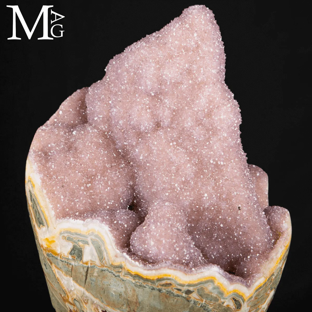 Geode di Ametista Vinaccia – Crescita Botrioidale e Microcristalli.