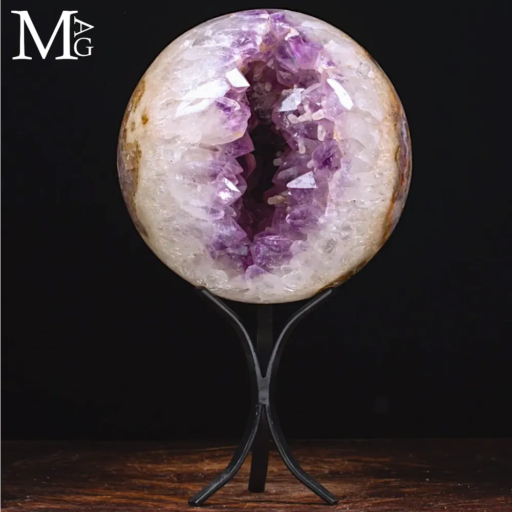 Grande Sfera in Quarzo Ametista da Geode Naturale