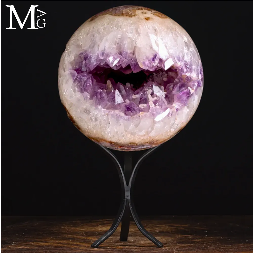 Grande Sfera in Quarzo Ametista da Geode Naturale
