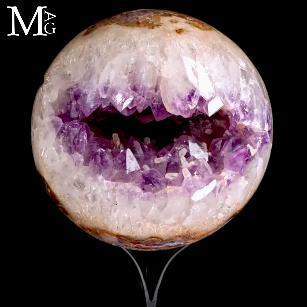 Grande Sfera in Quarzo Ametista da Geode Naturale
