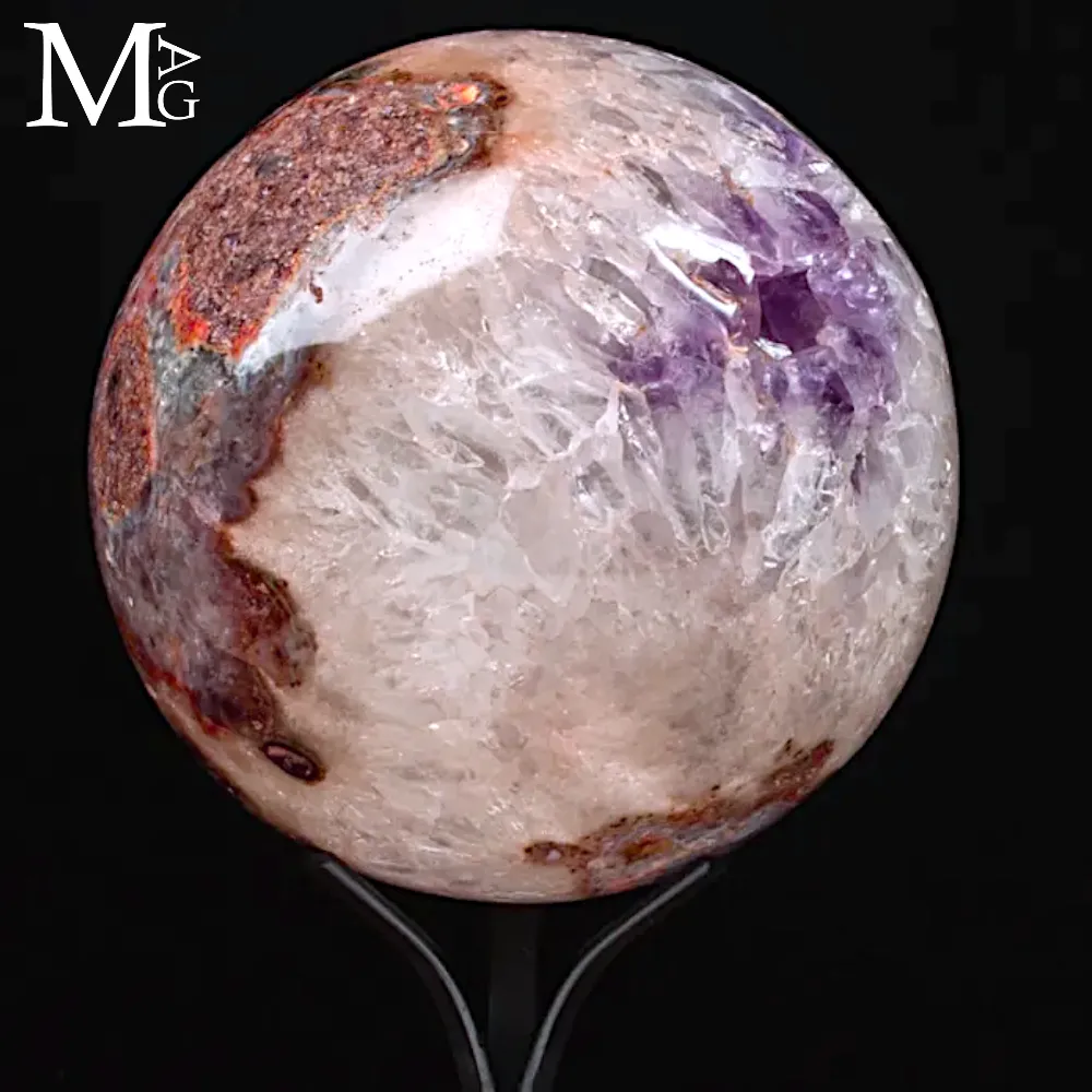 Grande Sfera in Quarzo Ametista da Geode Naturale