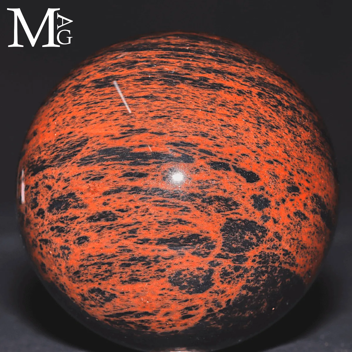 Sfera in Ossidiana rosso Mogano - Messico.