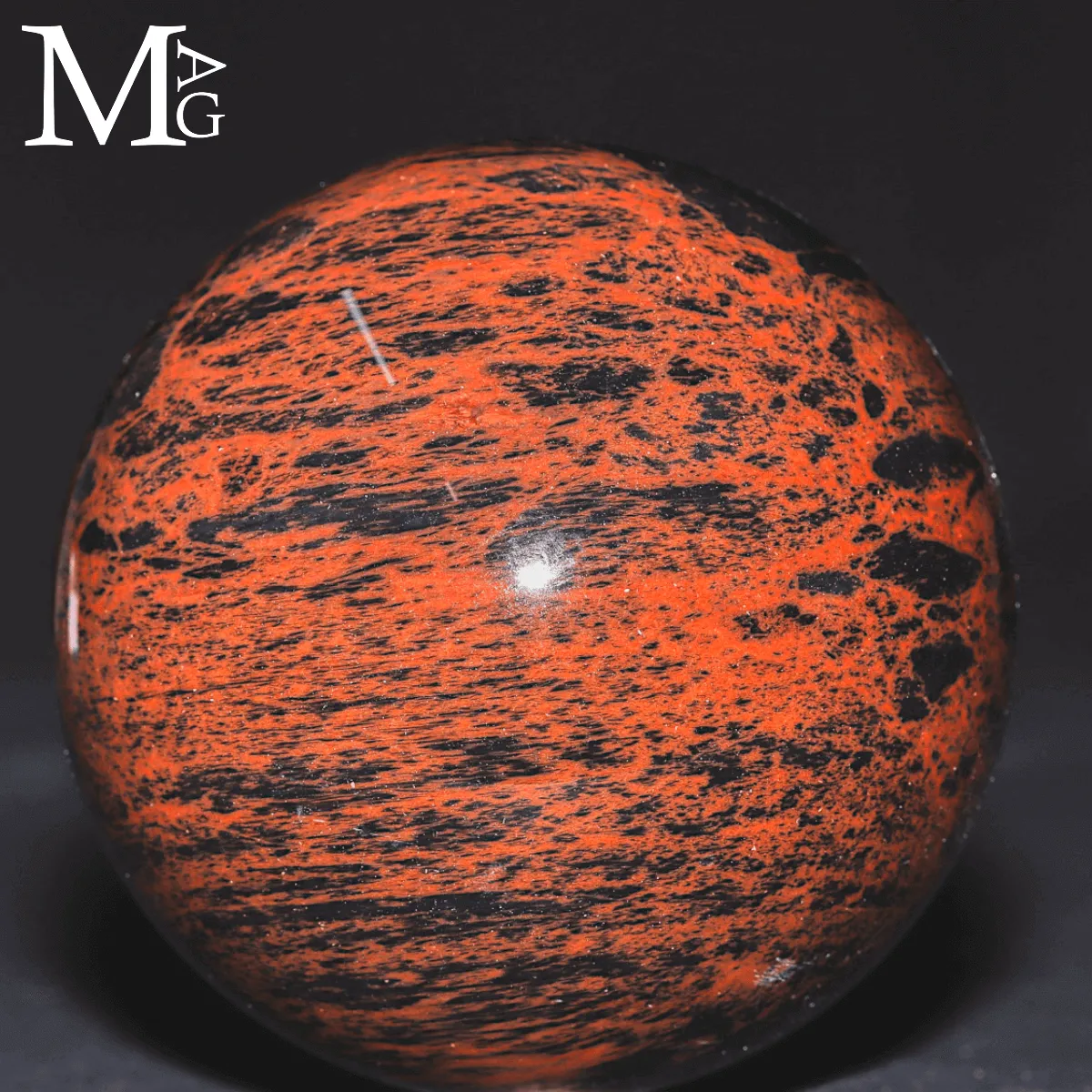 Sfera in Ossidiana rosso Mogano - Messico.