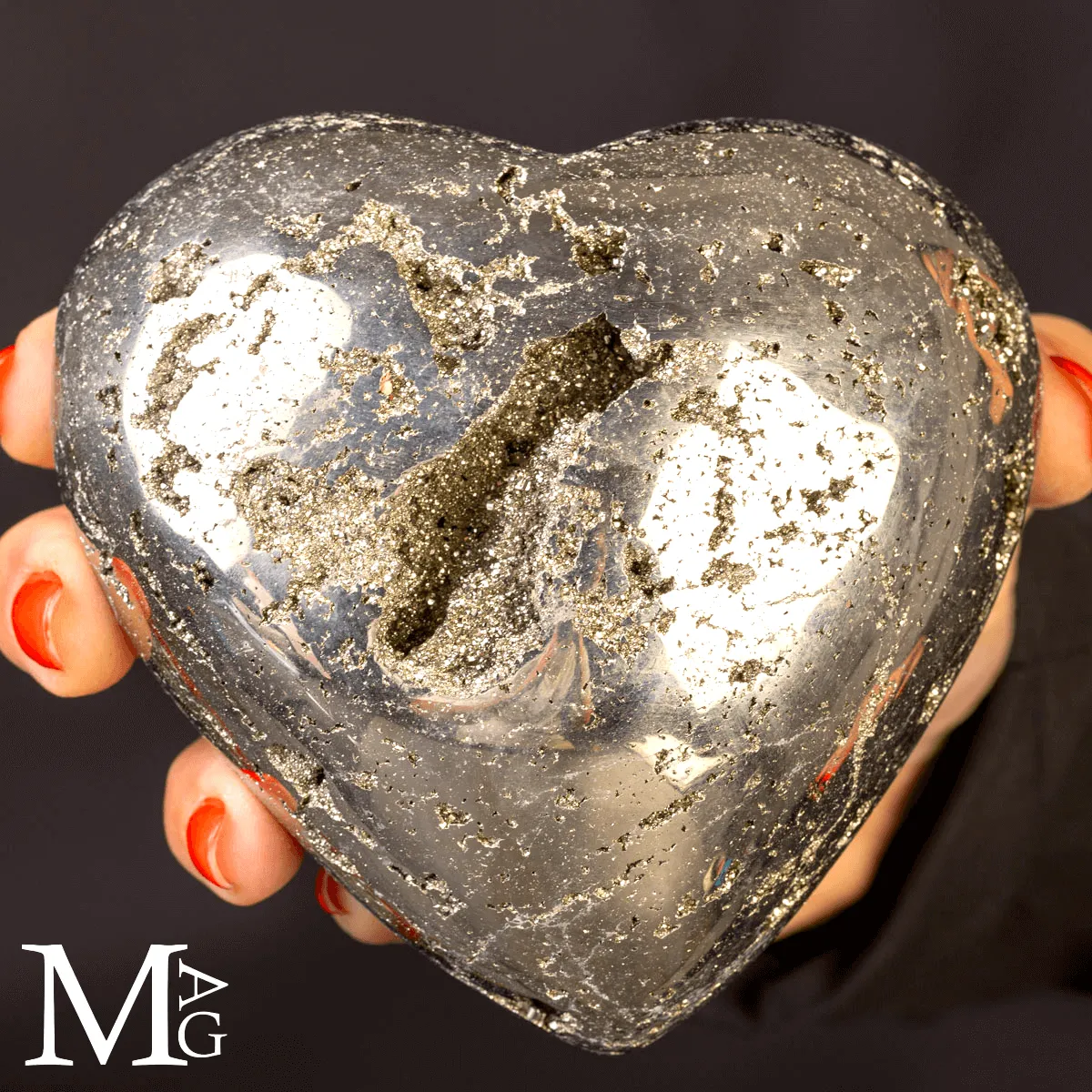Cuore in Pirite Cubica Naturale.