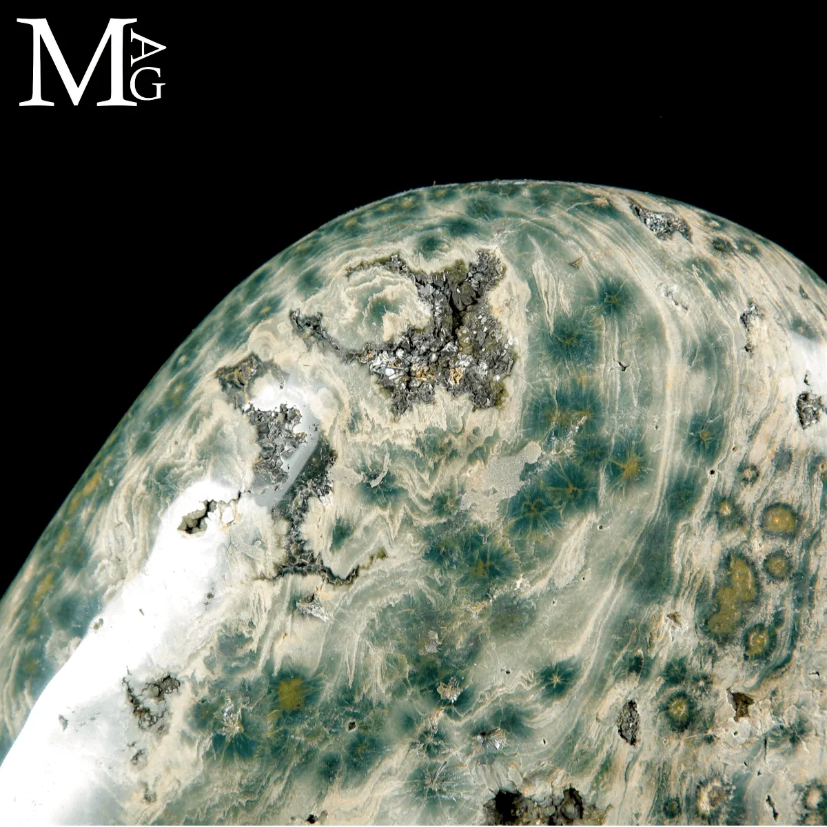 Ocean Jasper – Blocco di Diaspro Oceanico Orbiculare della 4ª Vena