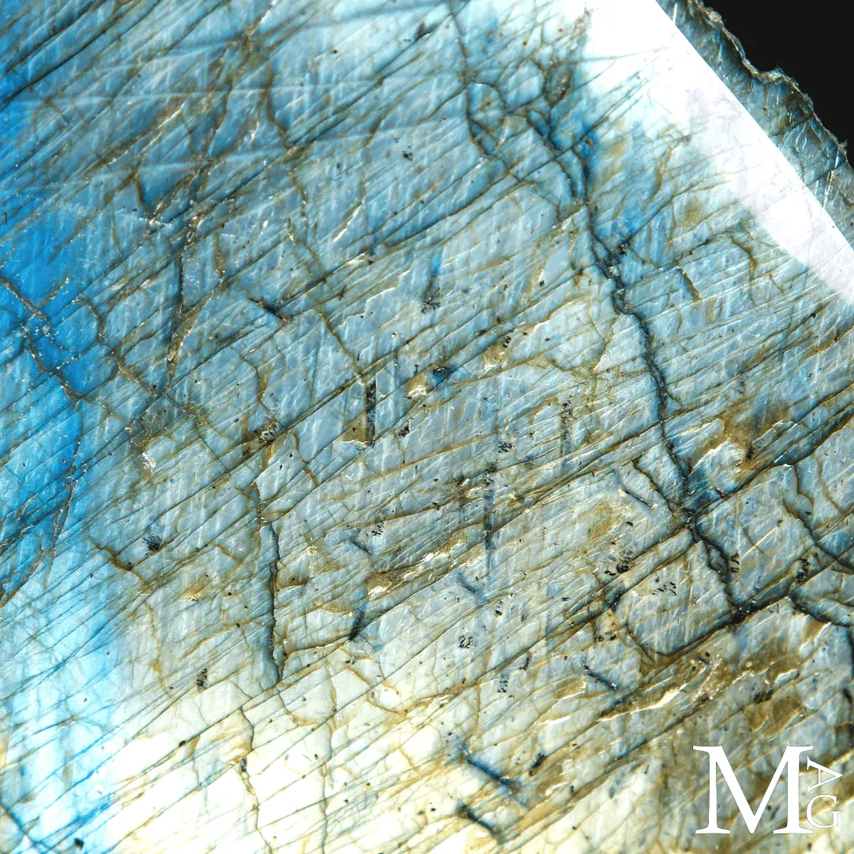 Grande Labradorite Blue and Golden Flash del Madagascar