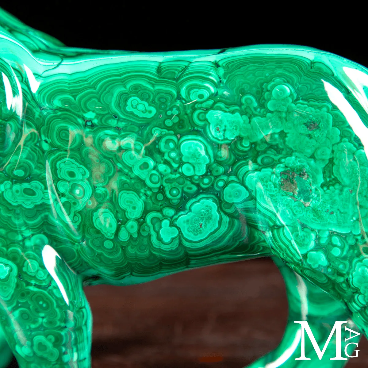 Leone in Malachite Naturale Intagliato a Mano - 2600 g