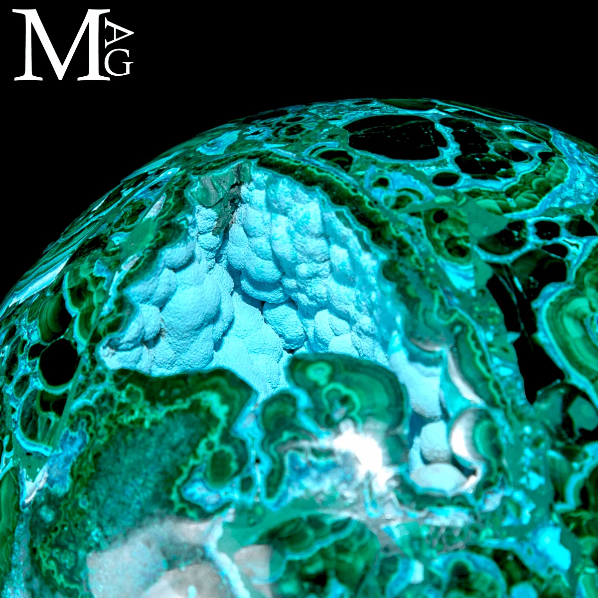 Eccezionale Uovo in Malachite e Crisocolla – Formazione Naturale.