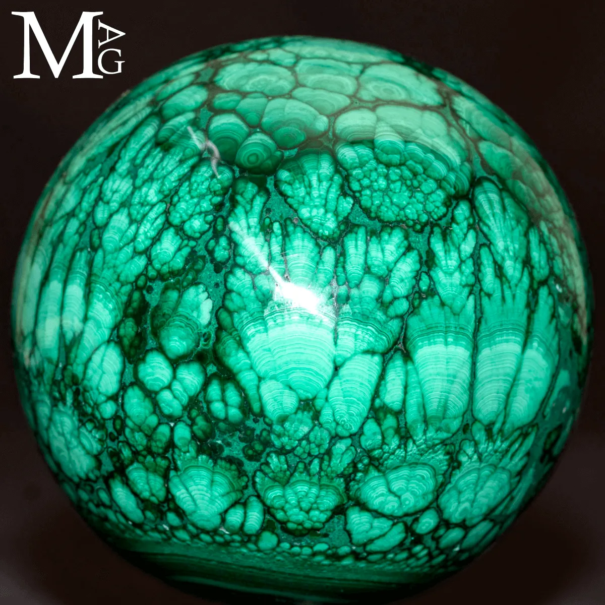 Sfera in Malachite Naturale.