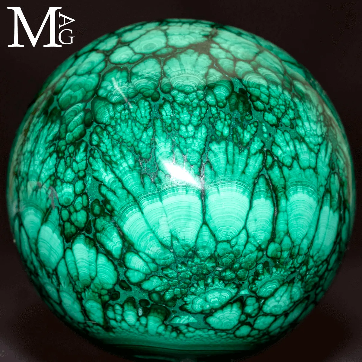 Sfera in Malachite Naturale.