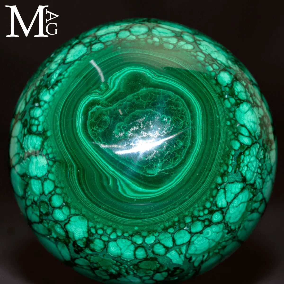 Sfera in Malachite Naturale.