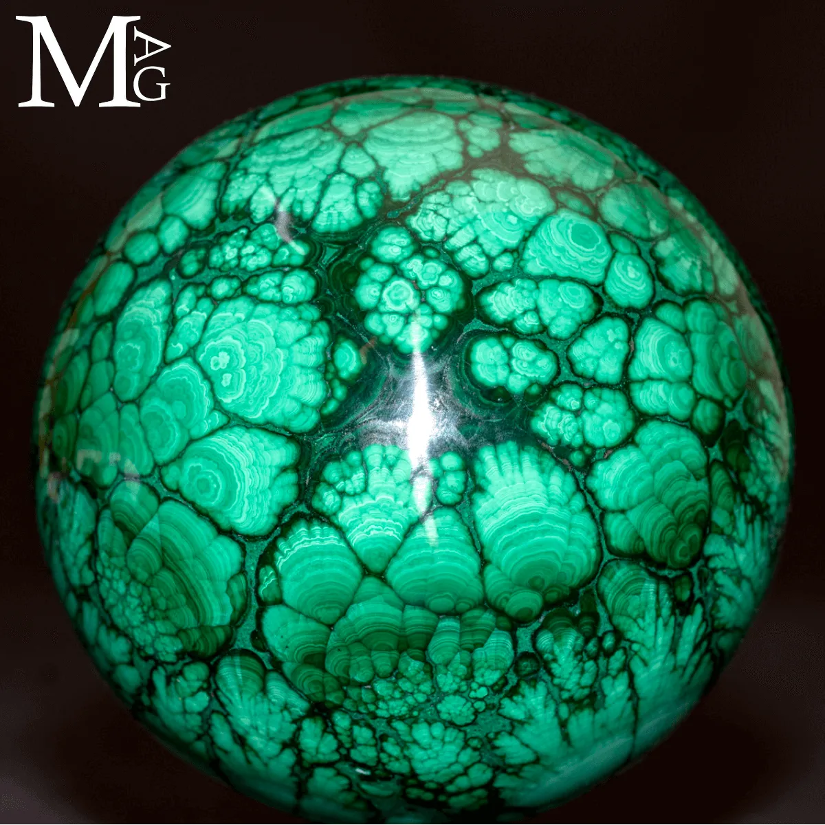 Sfera in Malachite Naturale.